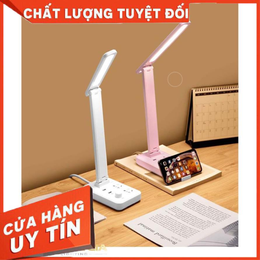 Đèn Bàn Led Tích Hợp Ổ Cắm DB-3011 - Có Điều Khiển - 3 Chế Độ Ánh Sáng - Tăng Giảm Ánh Sáng - Thay Đổi Được Góc Chiếu