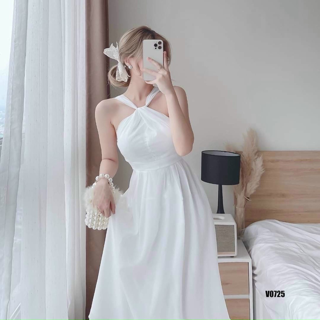 Đầm váy nữ voan chinh phông 2 màu tôn dáng trẻ trung sang trọng thanh lịch siêu xinh