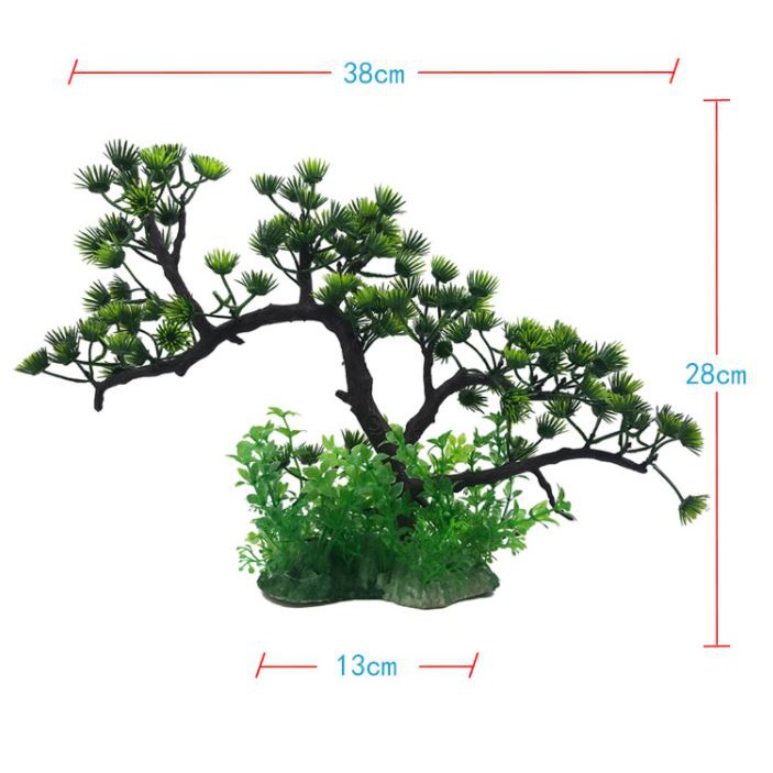 Cây nhựa dáng Bonsai - trang trí bể cá cực đẹp