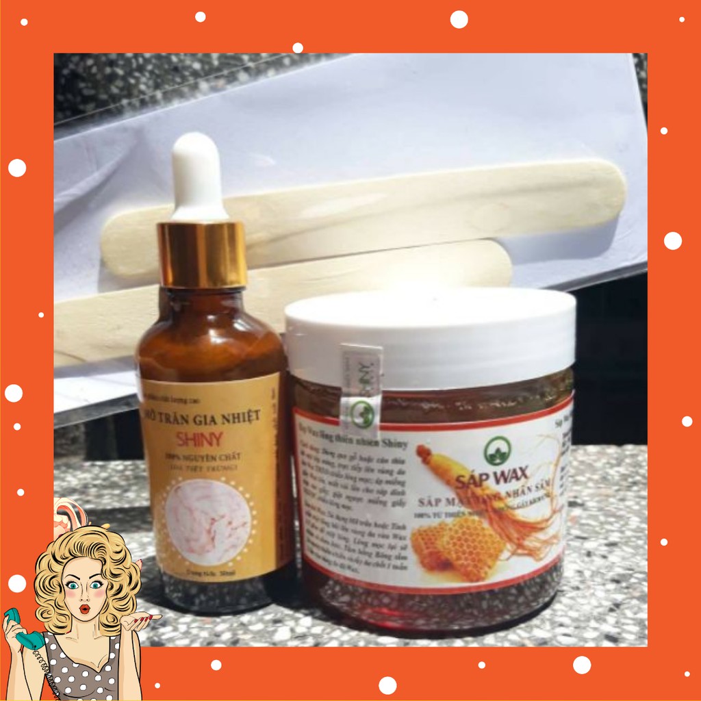 [01] Wax tẩy lông nhân sâm shiny handmade ( tặng kèm bộ dụng cụ wax khi mua combo)