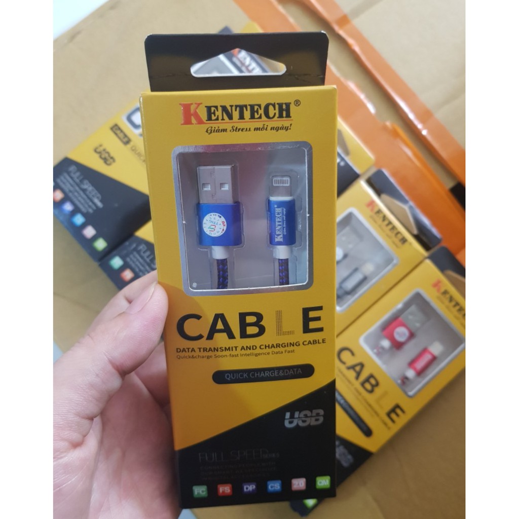 BÁN SỈ - CÁP KENTECH DÂY DÙ 2 M IPHONE VÀ TYPE-C