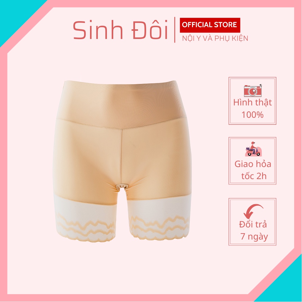 Quần lót mặc trong váy nữ chân ren cạp cao chống cuộn chất su mềm mịn thoáng mát không lộ đường may size 40kg-60kg