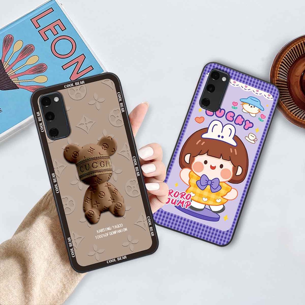 Ốp Samsung S20 Fe bear brick, gấu đáng yêu, dễ thương