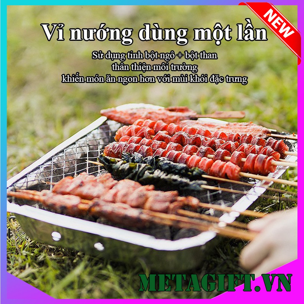 Vỉ nướng BBQ du lịch dùng 1 lần siêu nhỏ gọn