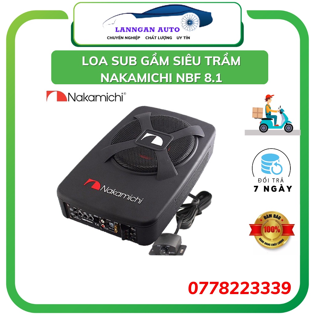 Loa Sub Bass Gầm Ghế Ô Tô NAKAMICHI 8.1, Loa trầm đặt gầm ghế ô tô, Bảo Hành 12 tháng