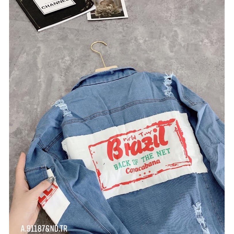 Áo khoác bò cổ đức rách (DH/TR ) | BigBuy360 - bigbuy360.vn