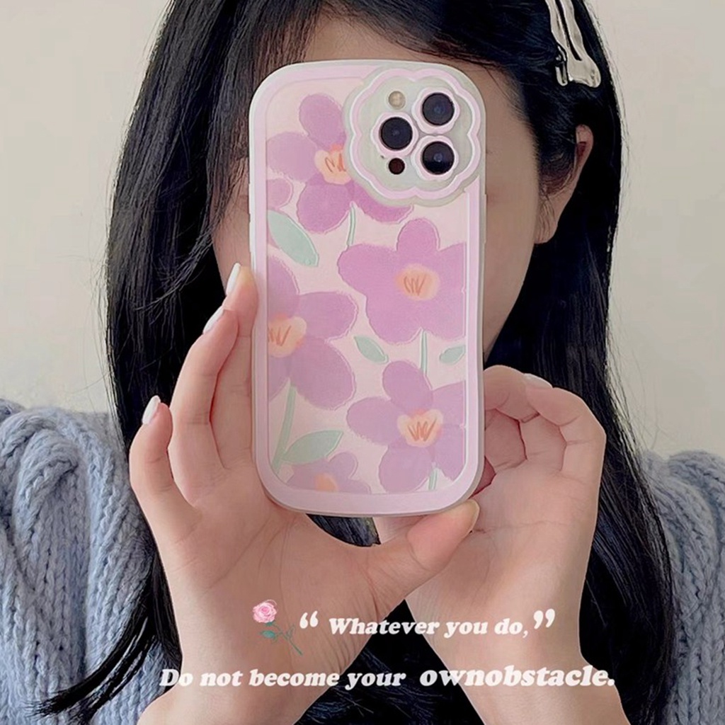 Ốp điện thoại tpu mềm chống sốc hình hoa màu tím thời trang dành cho iPhone 11 12 13 Pro max XS XR