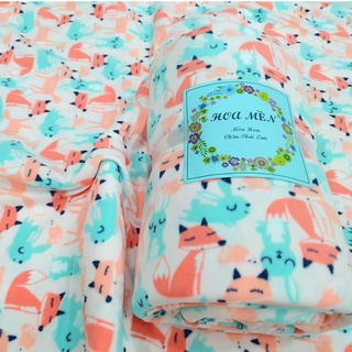 SALE/99k còn 89k.Mền nỉ cotton Thái THỎ CÁO văn phòng, đi học