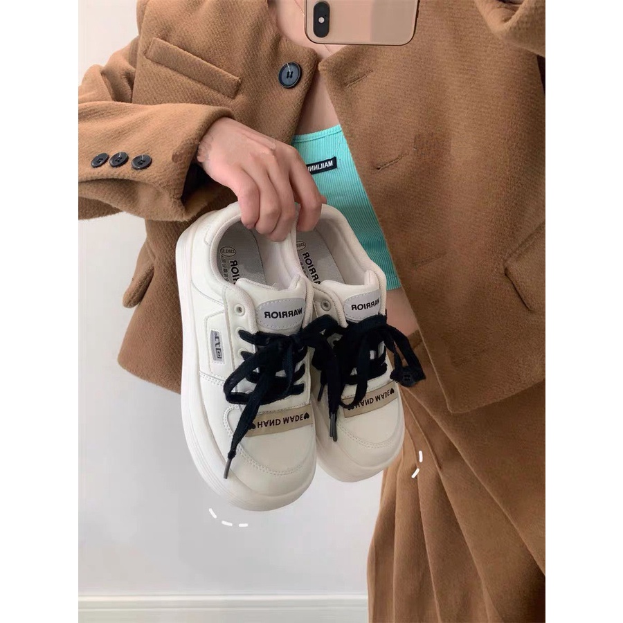 Giày Bánh Mì Nữ Hand Made WRAAIIORR Màu Trắng - ℂ𝔸𝕄𝕊𝕋𝕆ℝ𝔼