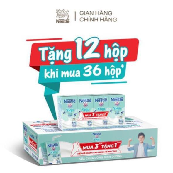 [TẶNG 12 HỘP khi mua 36 hộp] Thùng 48 hộp Sữa chua Tổ Yến Nestlé Yogu 12((3+1)x115ml) ..