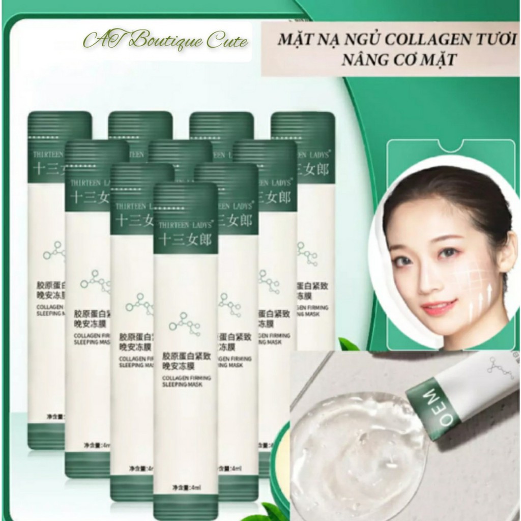Mặt Nạ ngủ Collagen Tươi Dạng Thạch Dưỡng Da Nâng Cơ se khít lỗ chân lông Căng Bóng Mịn Da Dưỡng Ẩm Hàng Nội Địa Trung