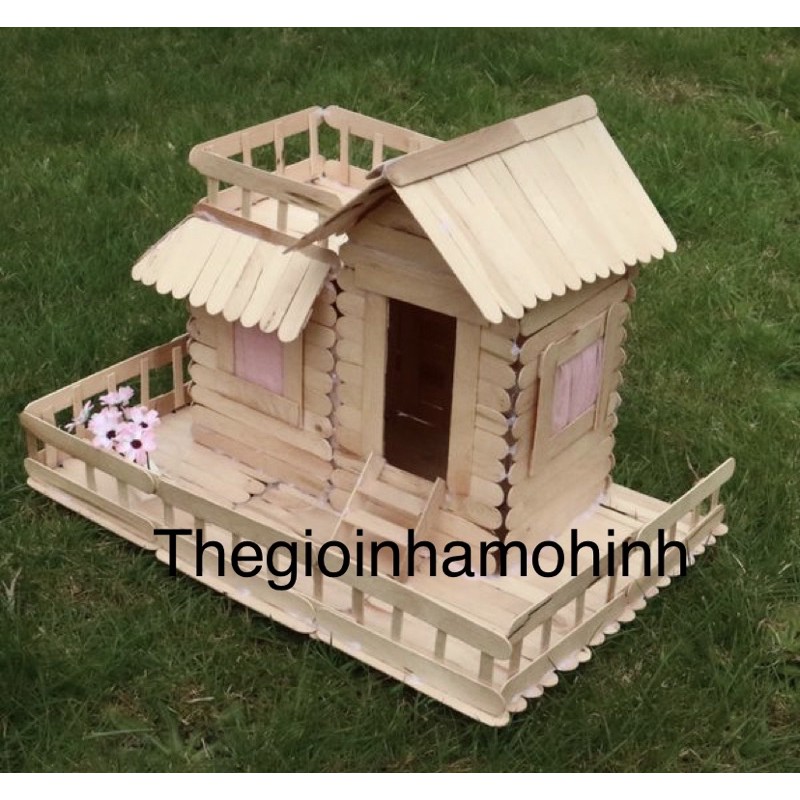 Nhà mô hình,mô hình que kem, nhà que kem, que kem handmade
