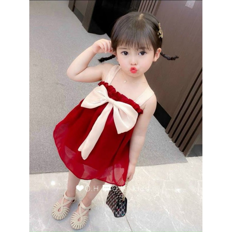 Sét váy 2 dây điệu cho bé gái đi chơi, dự tiệc