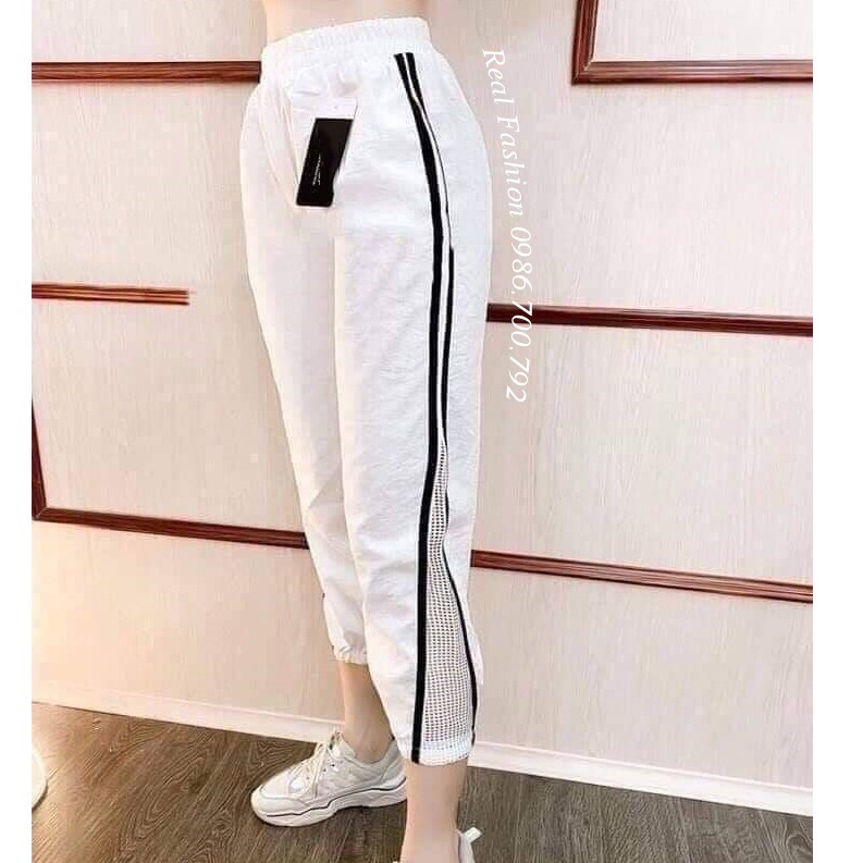 Quần đũi pha lưới dài bo gấu Full size từ 38-68kg Lên từ vải đũi Hàn Loại 1