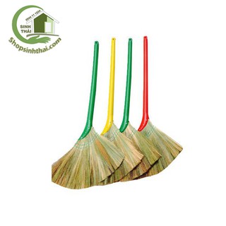 Chổi quét nhà bông cỏ cán nhựa - chổi chít quét nhà - giao màu ngẫu nhiên