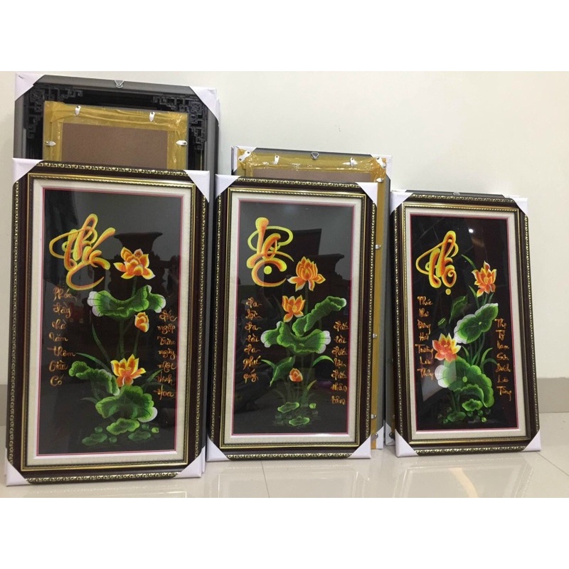 Tranh thêu Phúc Lộc Thọ thành phẩm giá tại xưởng