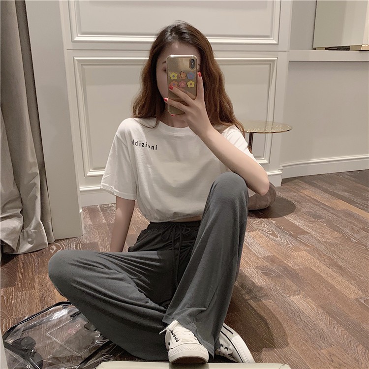 Áo Croptop Trắng Eo Chun Siêu Xinh Họa Tiết INVISIBLE ⚡ Áo Thun Nữ Ngắn Đáng Yêu Cực Dễ Mix Đồ