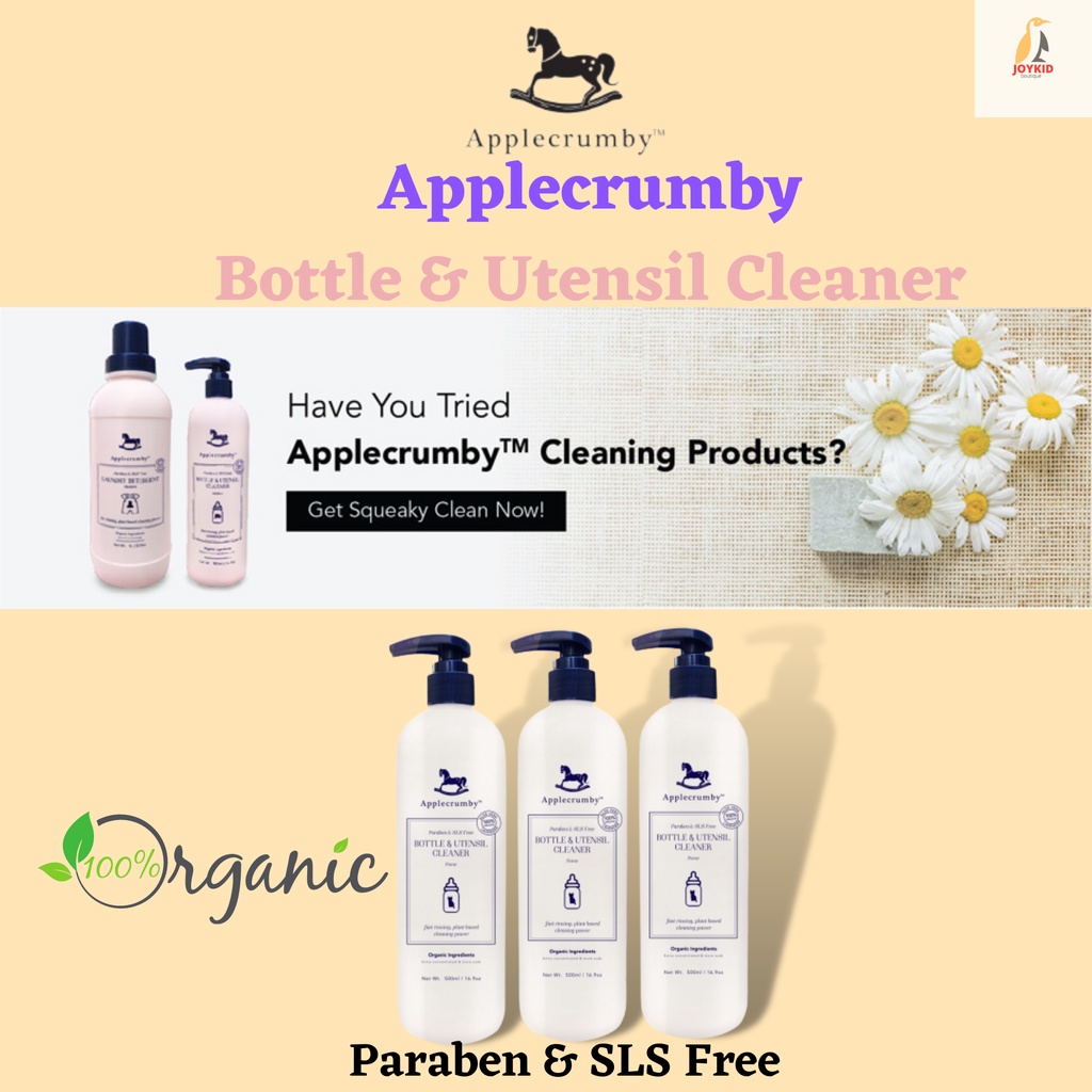 Nước rửa bình sữa Applecrumby Bottle &amp; Utensil Cleaner hữu cơ cho bé 500 ml
