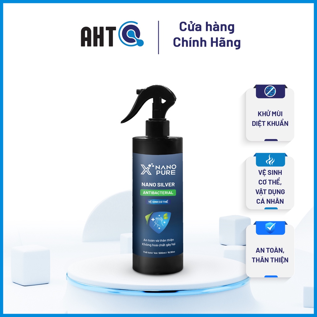 Chai xịt nano bạc Nano Xpure - khử mùi, vệ sinh, tạo hương thơm (combo 2 chai 500ml)