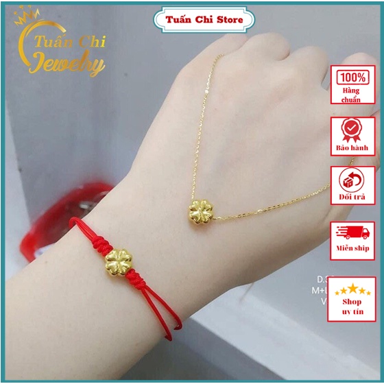 ⚡HÀNG CHUẨN⚡ Mặt Dây Chuyền Nữ Hình Cỏ 4 Lá May Mắn, Phụ Kiện Vòng Tay 10k