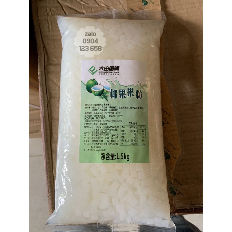 thạch dừa giòn ngon gói 1.5kg.