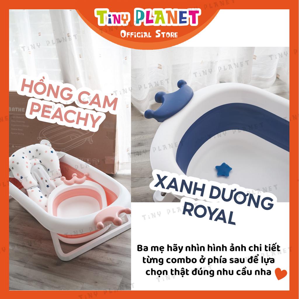 Chậu tắm gập gọn size lớn Tiny Tots cho bé (combo kèm phao)