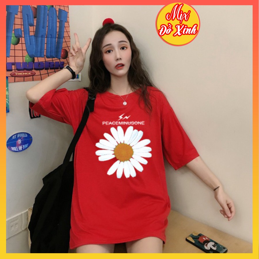 Áo thun nam nữ form rộng tay lỡ, áo phông unisex, chất liệu thun Cotton, họa tiết in hình Hoa Cúc | BigBuy360 - bigbuy360.vn