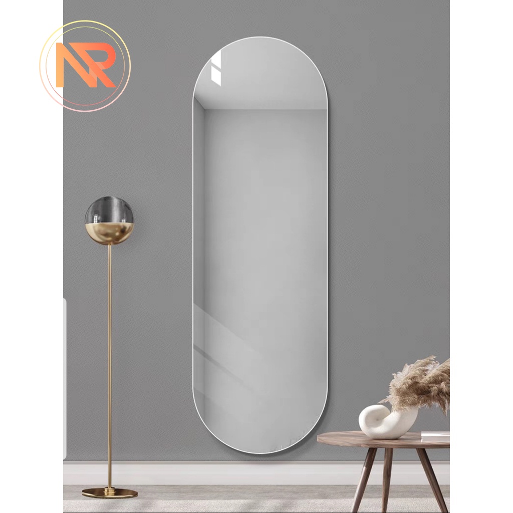 Gương Toàn Thân Hình Chữ Nhật Hình Vòm,Treo Tường Led Cảm Ứng 40x110cm Cao Cấp Có Chân Tựa Full Phụ Kiện