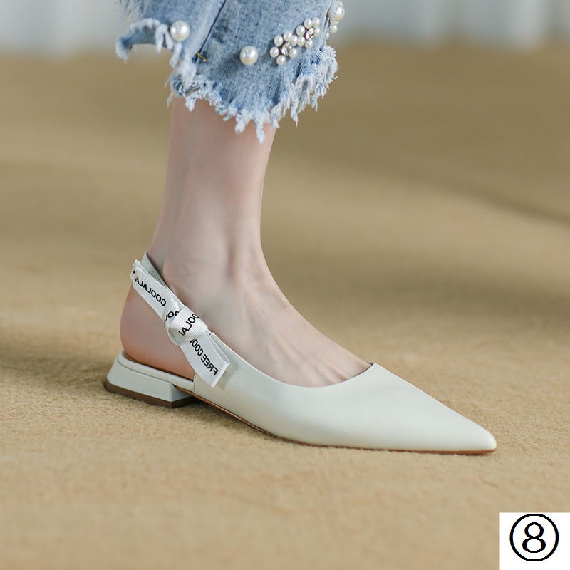 Giày Xăng Đan Da Mũi Nhọn Thời Trang Mùa Hè 2022 Cho Nữ