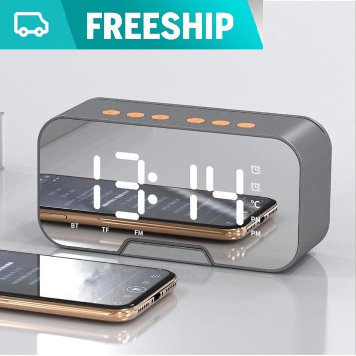 Loa Bluetooth Mini G10 Loa Gương G10 Kiêm Đồng Hồ Báo Thức Pin Trâu Âm Bass Cực Hay