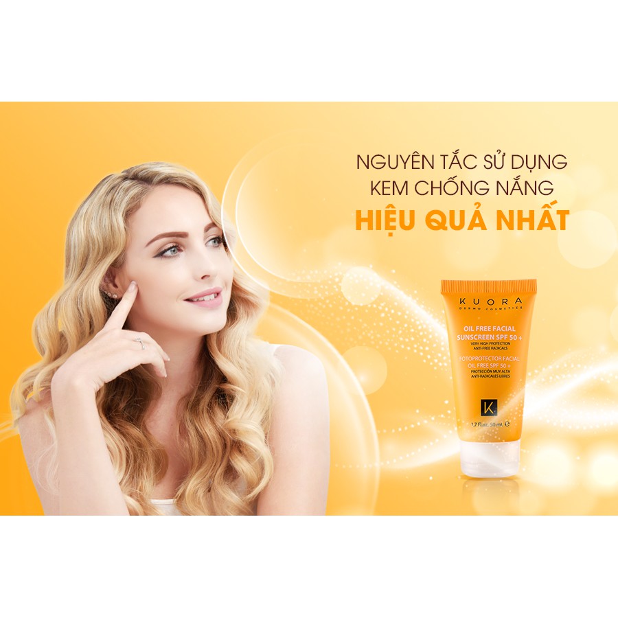 Kem Chống Nắng Dạng Sữa Lỏng Không Nhờn Rít Kuora Sunscreen SPF50+ 50ml | BigBuy360 - bigbuy360.vn