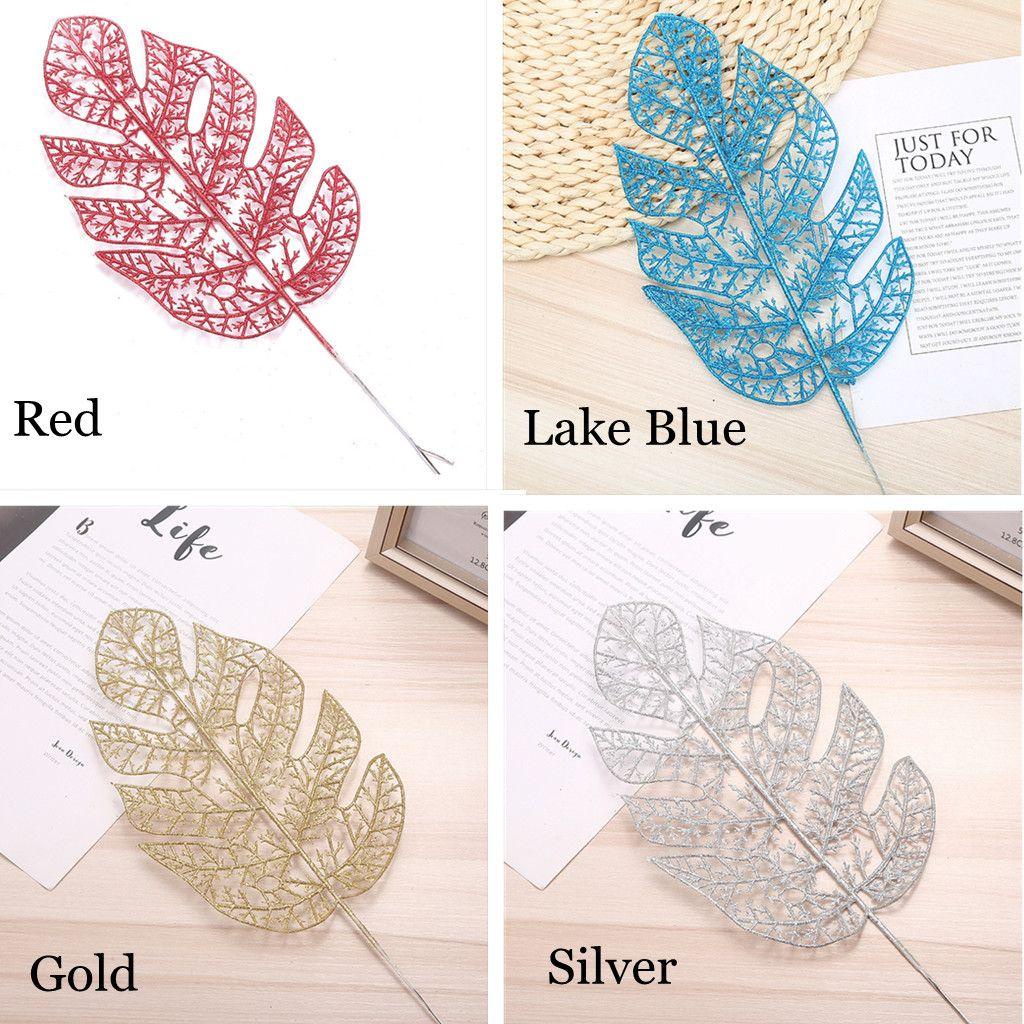 Set 10 Hoa Lá Giả Lấp Lánh Trang Trí Nhà Cửa / Tiệc Cưới / Năm Mới