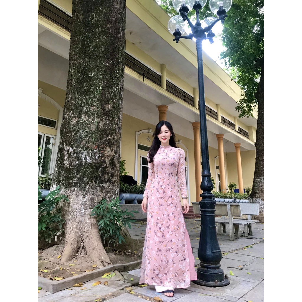 Áo dài truyền thống Voan hoa nhí Cao Cấp⚡Freeship⚡Hàng chất lượng cao