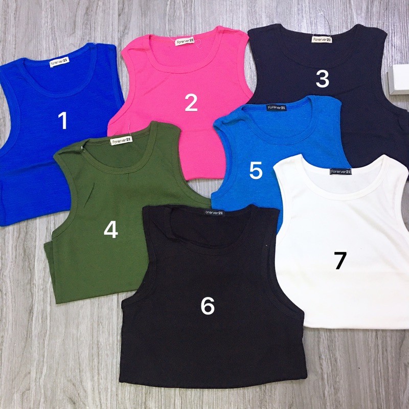 Áo ba lỗ ngược dáng croptop chất thun cotton siêu co dãn