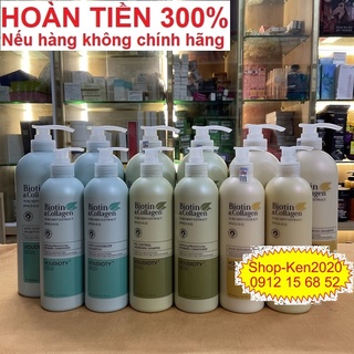 Cặp dầu gội xả Biotin Collagen trắng 1000ml x2 [Mẫu mới 2021] phục hồi và kích thích mọc tóc