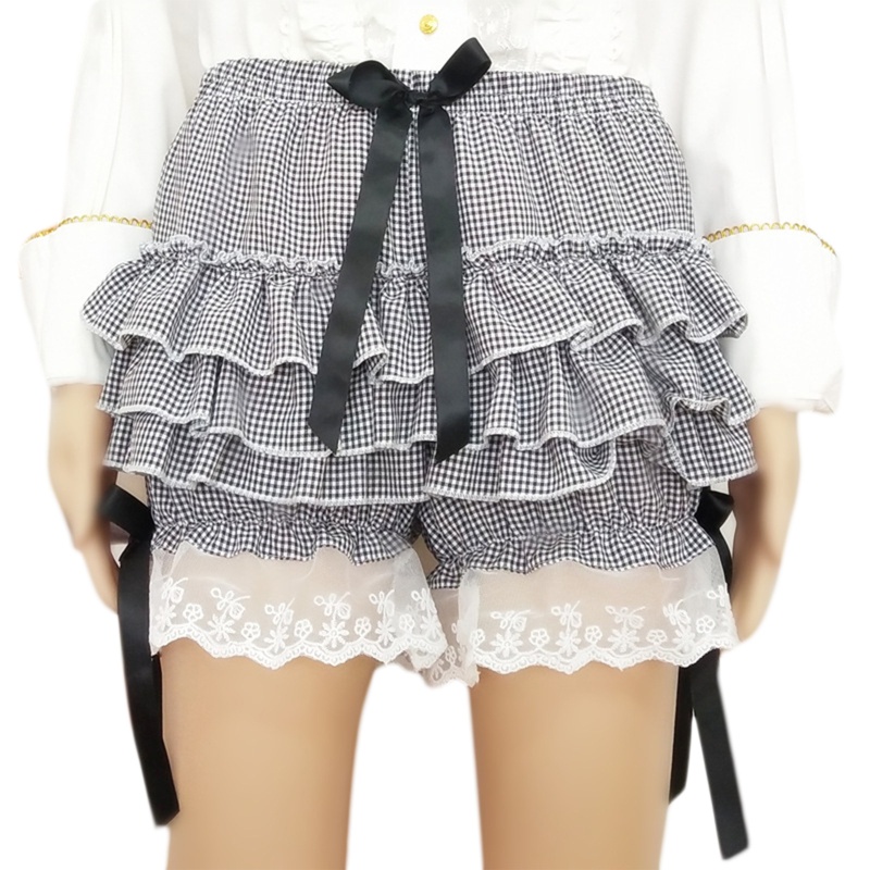 Brroa Đầm Xòe Tutu Phối Ren Lưng Thun Co Giãn Viền Bèo Nhún Màu Trơn Đính Nơ Phong Cách Victoria Cổ Điển Cho Nữ