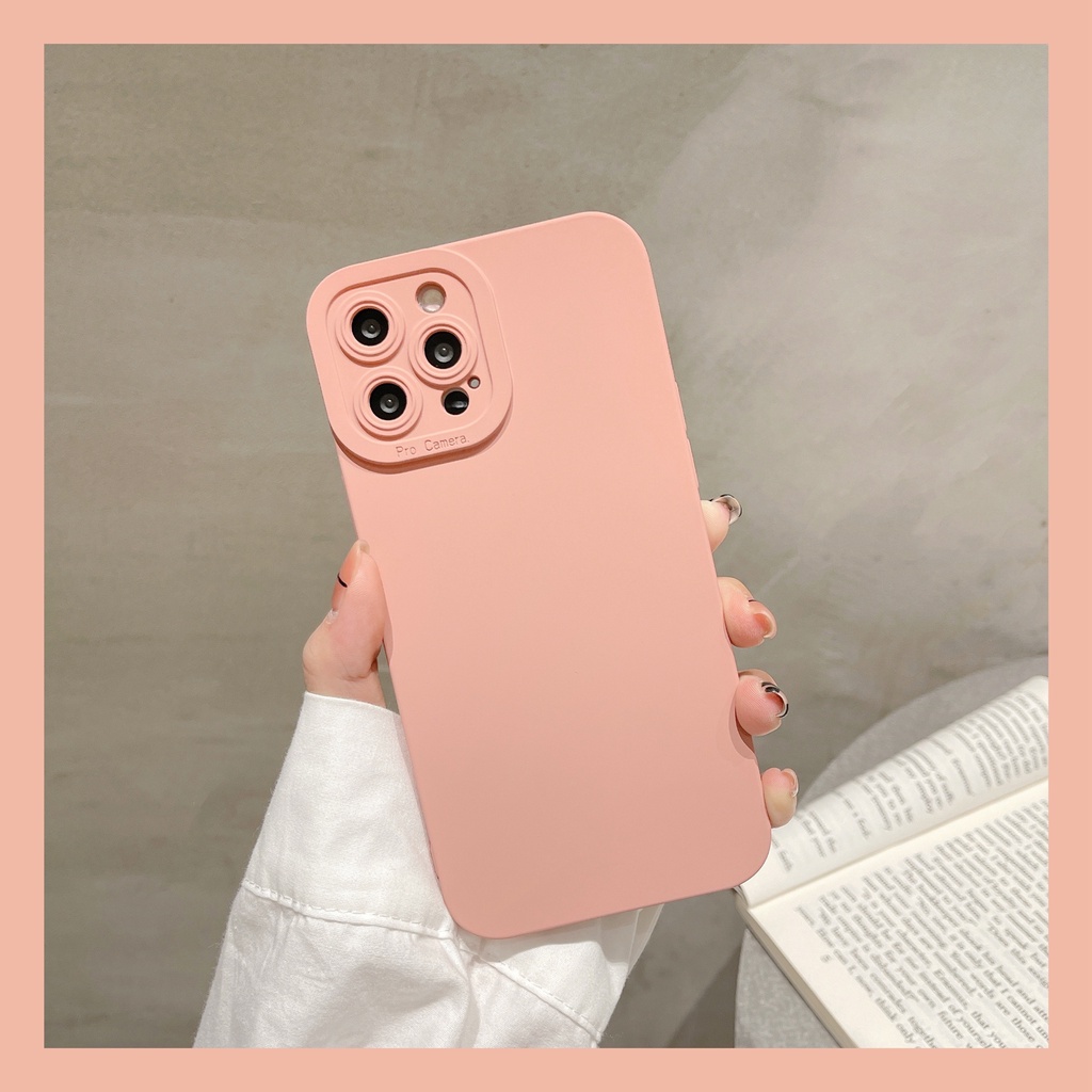 Ốp điện thoại mềm màu nâu / hồng đơn giản thích hợp cho Iphone 12 Pro Max 11 Pro Max Xs Max Xr X 7plus Ins13 Proamx
