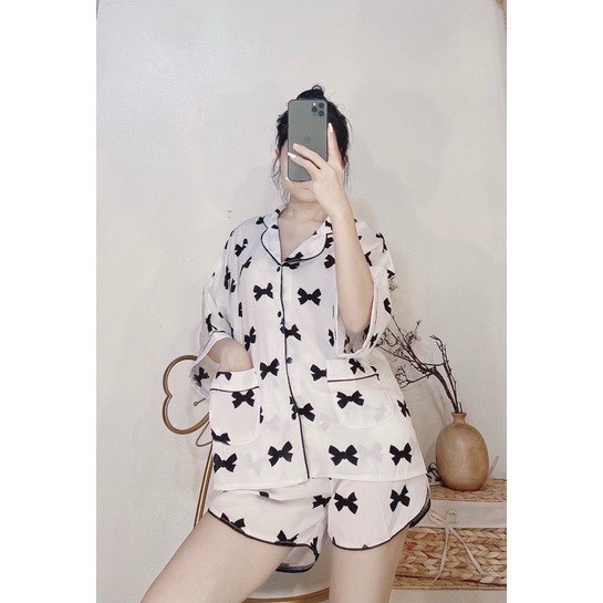 Bộ ngủ nữ -  Đồ bộ nữ Pijama cánh dơi, chất lụa mango, vải mịn mát MRT MS01