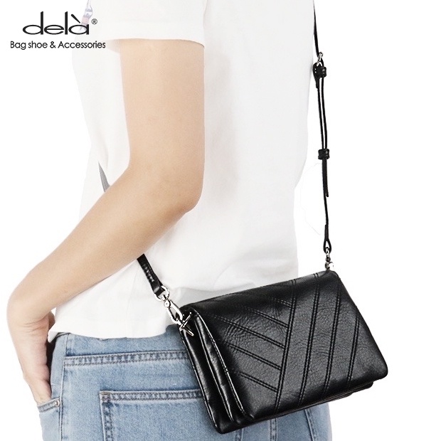 Dela Túi xách nữ trắng đeo vai dáng vuông dây da xoắn mini thời trang đẹp túi đeo chéo nữ đi học hàn quốc