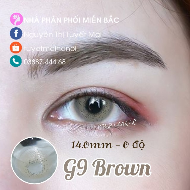 Lens Nâu Tây G9 Brown 14mm 0 Độ - Kính Áp Tròng Hàn Quốc Chính Hãng Vassen Sexy Me