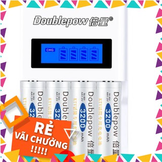 (SIÊU CHẤT - SIÊU RẺ) Bộ sạc màn hình LCD tốc độ cao K98 tặng kèm hộp 4 PIN SẠC AA 3200mAh