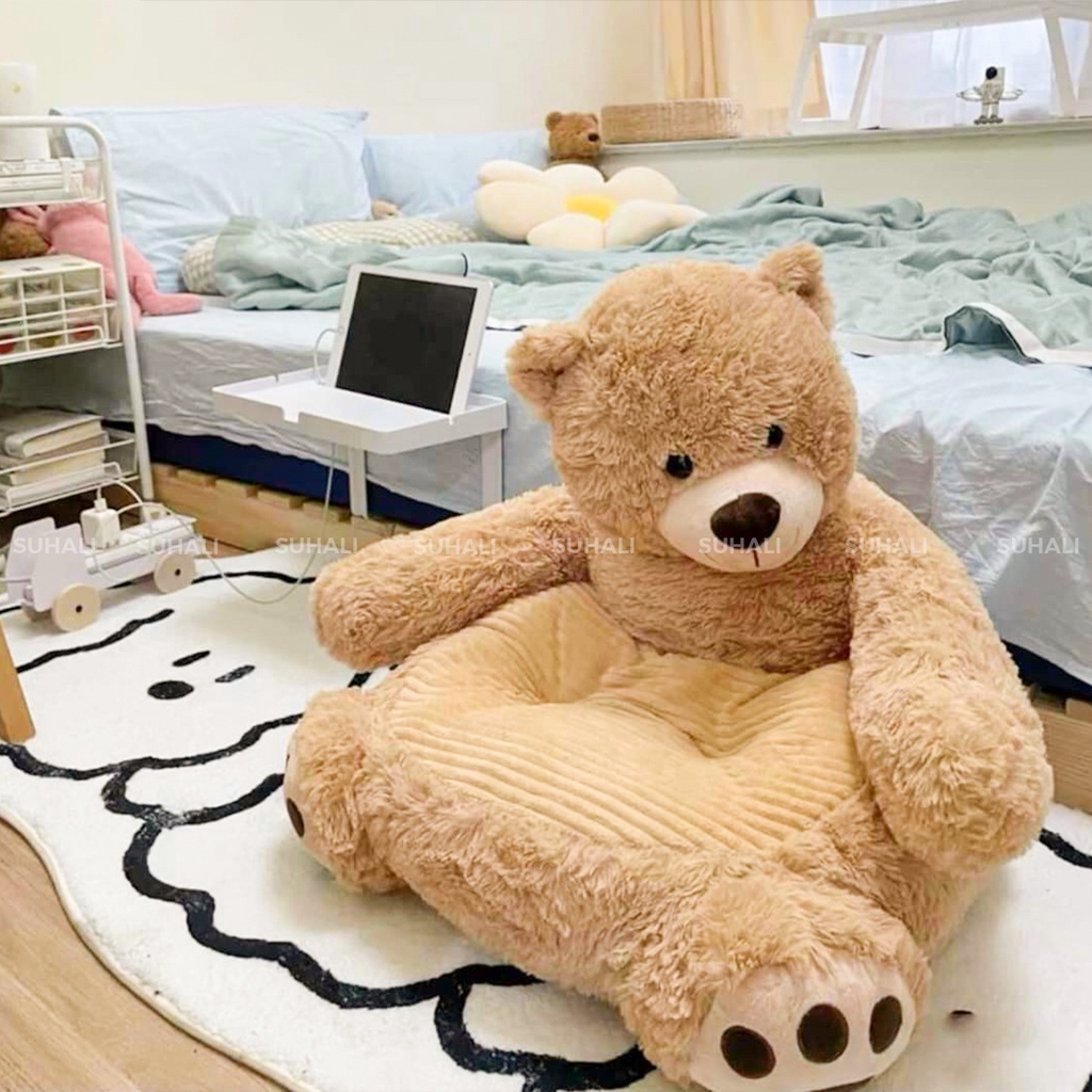 Ghế bệt Gấu Teddy SUHALI đệm ngồi ấm áp, mềm mại decor trang trí phòng