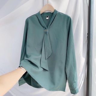 Áo  Sơ Mi Lụa Nơ dài