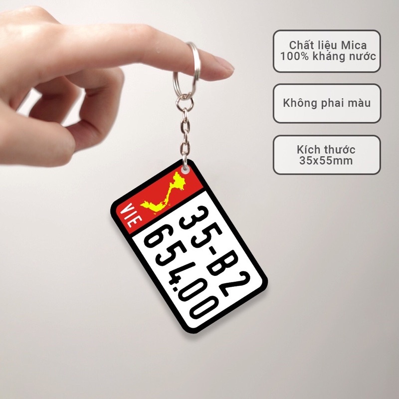 Móc khoá mica in biển số xe theo yêu cầu