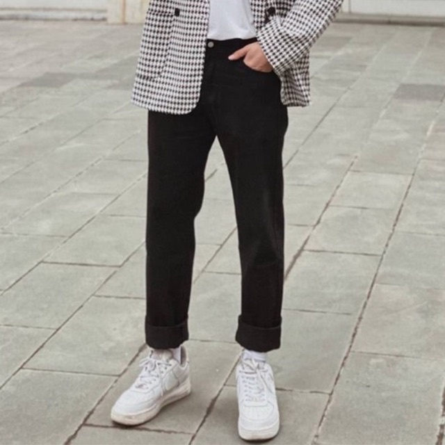 Quần jean nam baggy đen cạp cao BIGSIZE chất bò cao cấp có size lớn cho người béo đến 110kg
