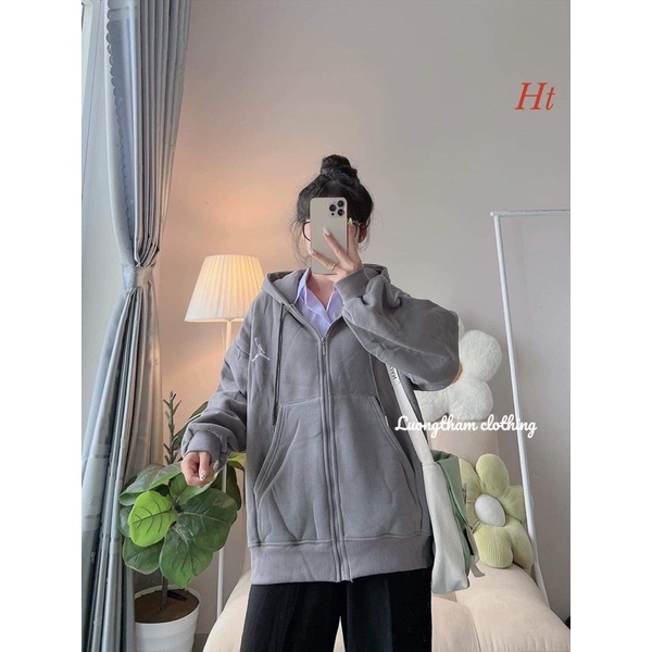 Áo khoác nỉ cotton logo người HT12