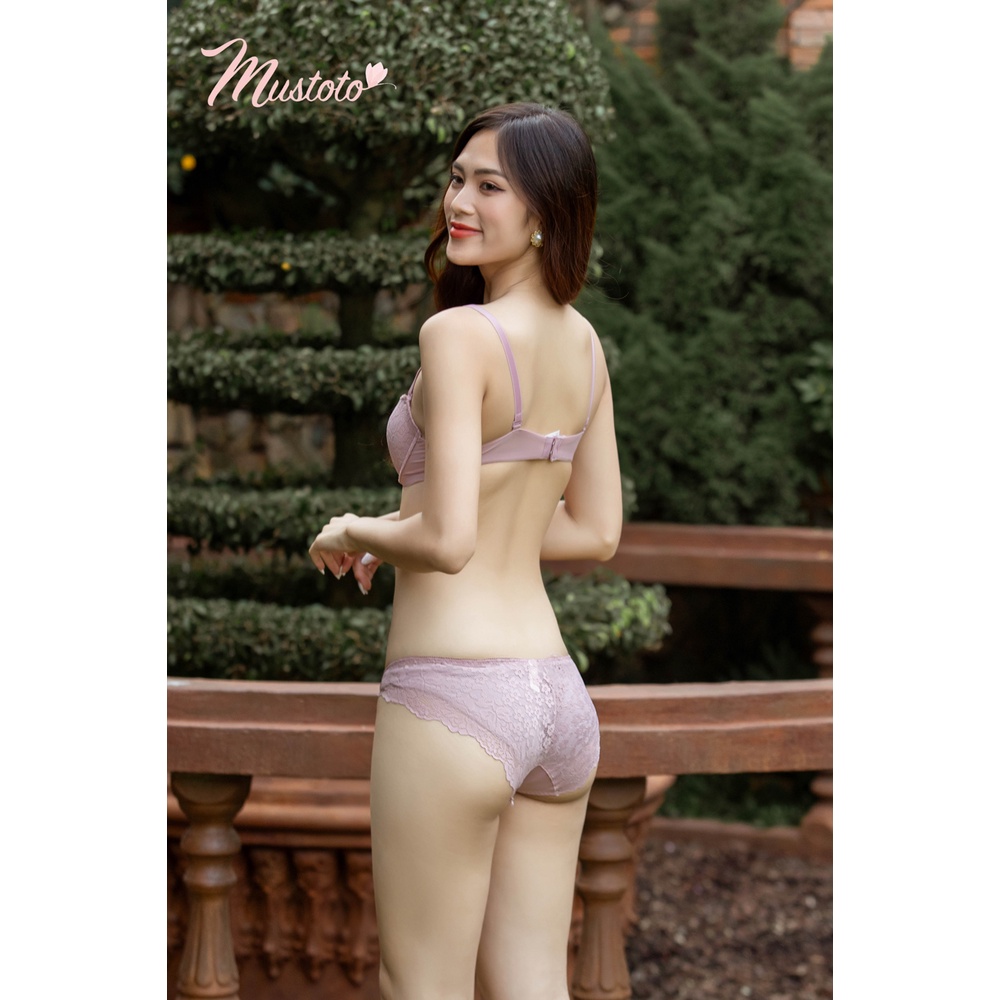 Áo Lót Nữ Ren Phối Lưới Mút Mỏng Bra Camomile Hồng Đất (Mustoto MA19)