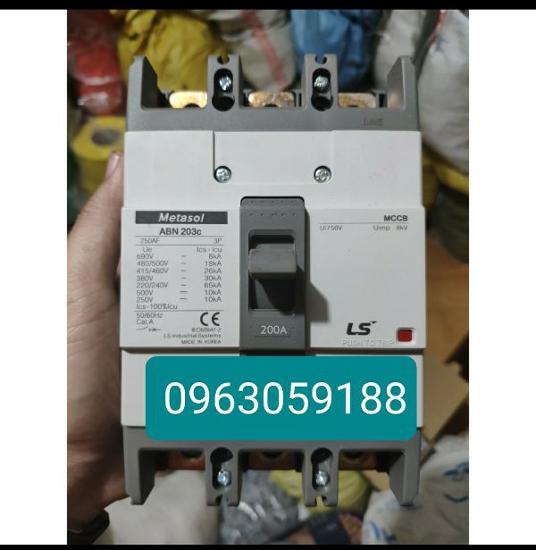 Aptomat Metasol Khối 3 pha ABN - 200A