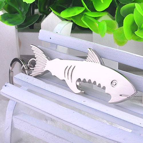 Vòng gắn chìa khóa kiêm đồ khui nắp chai thiết kế cá mập độc đáo sáng tạo