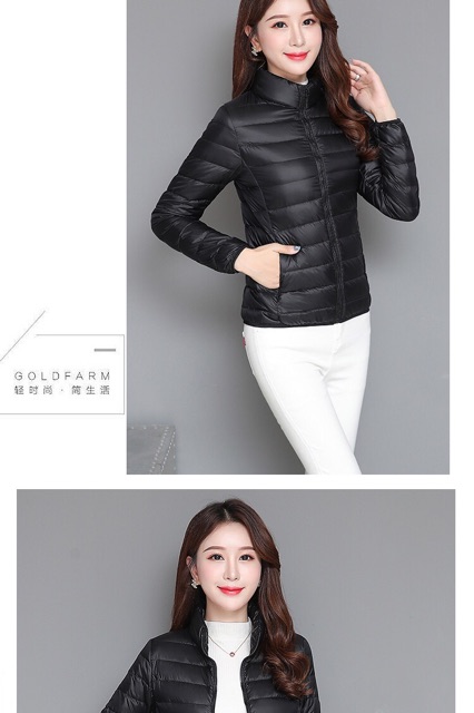 Áo phao lông vũ mẩu không có mủ